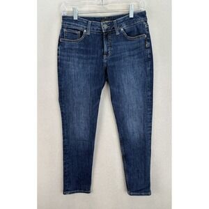 Suki Jeans Women's Sz 28x25 Skinny Crop Low-Rise Dark Wash‎ Blue Western Denim